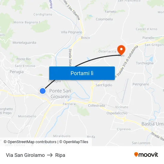 Via San Girolamo to Ripa map