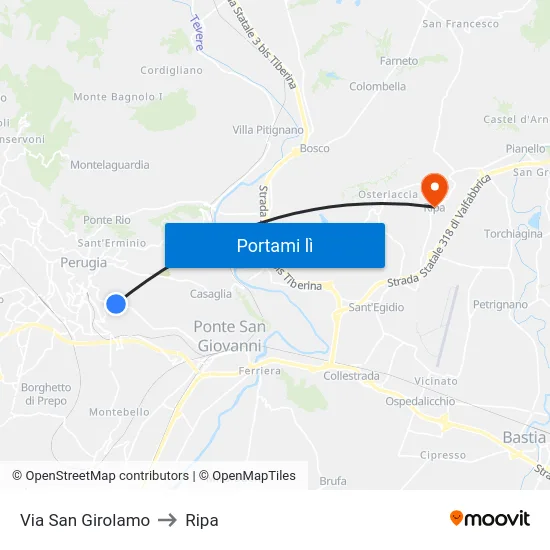 Via San Girolamo to Ripa map