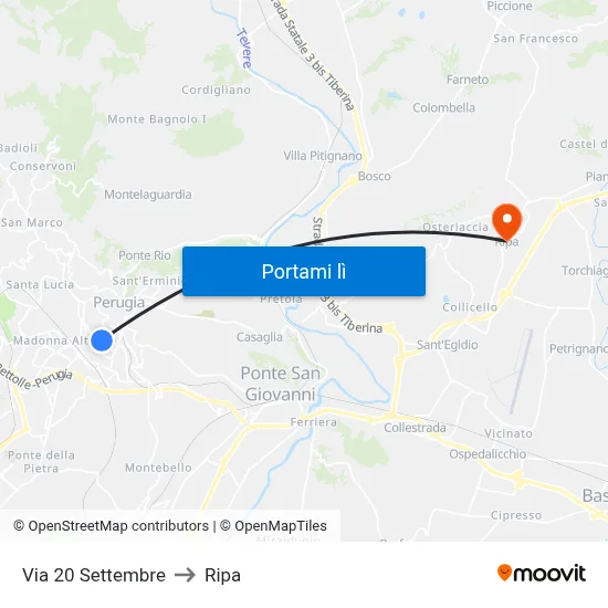 Via 20 Settembre to Ripa map