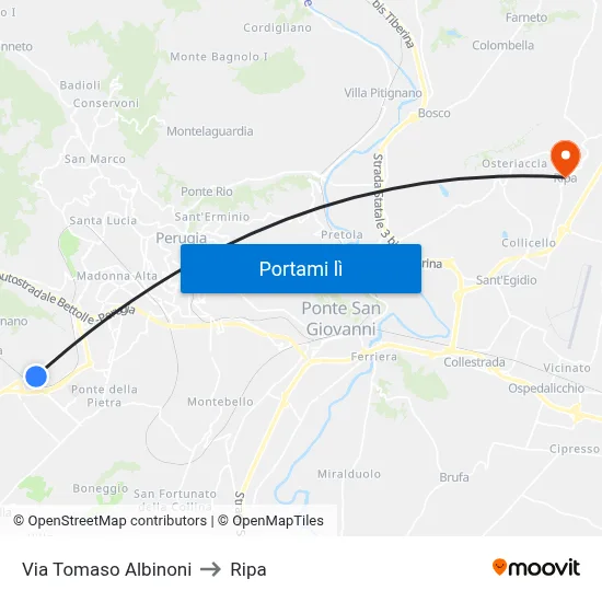 Via Tomaso Albinoni to Ripa map