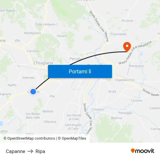Capanne to Ripa map