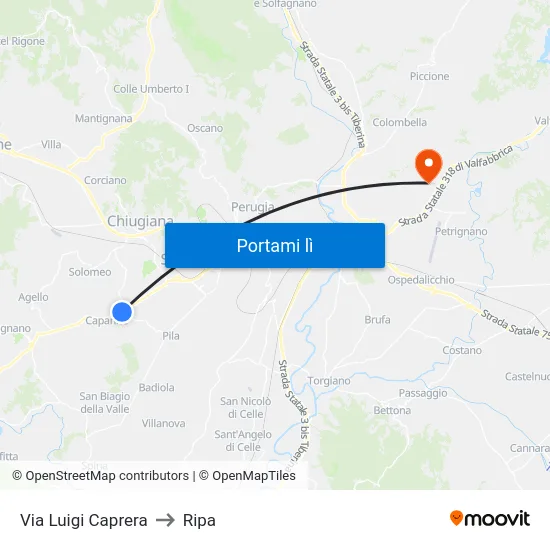 Via Luigi Caprera to Ripa map