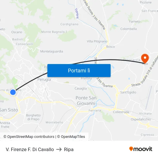 V. Firenze F. Di Cavallo to Ripa map