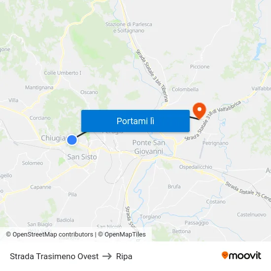 Strada Trasimeno Ovest to Ripa map