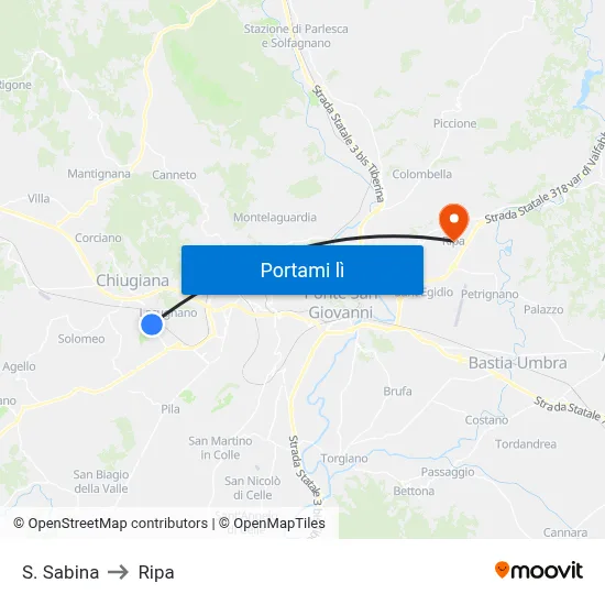 S. Sabina to Ripa map