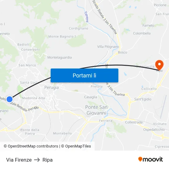 Via Firenze to Ripa map