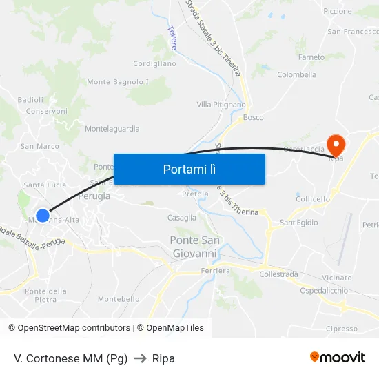 V. Cortonese M​M (Pg) to Ripa map