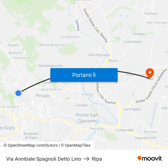 Via Annibale Spagnoli Detto Lino to Ripa map