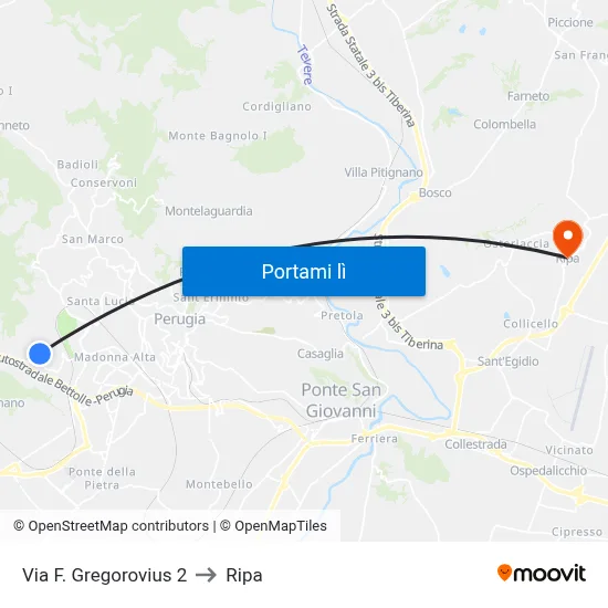 Via F. Gregorovius 2 to Ripa map