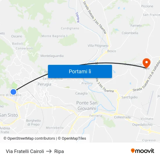 Via Fratelli Cairoli to Ripa map