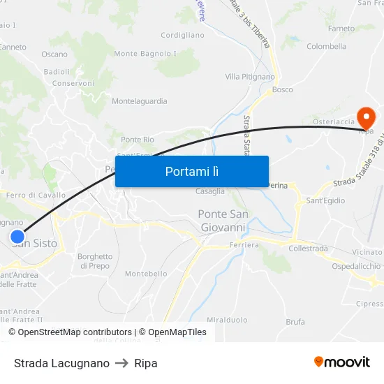 Strada Lacugnano to Ripa map