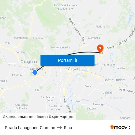 Strada Lacugnano-Giardino to Ripa map