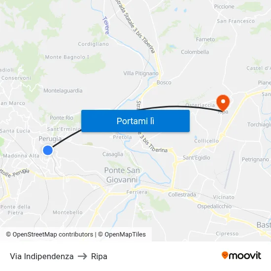 Via Indipendenza to Ripa map
