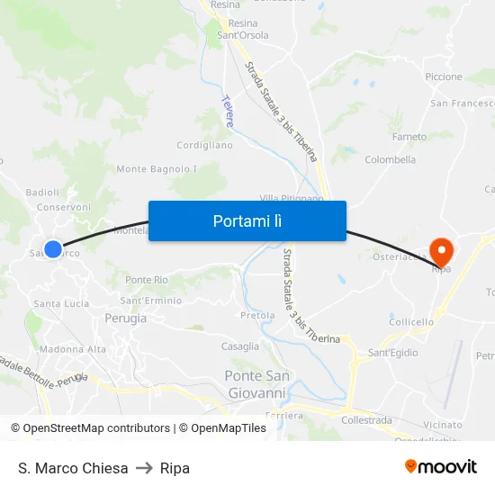 S. Marco Chiesa to Ripa map