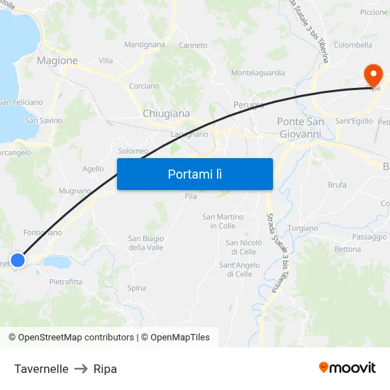 Tavernelle to Ripa map