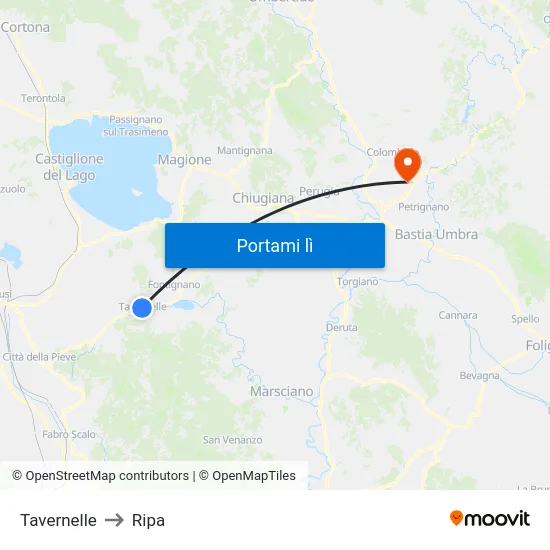 Tavernelle to Ripa map