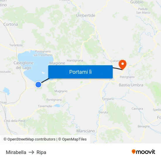 Mirabella to Ripa map