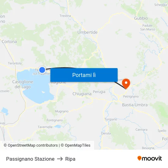 Passignano Stazione to Ripa map