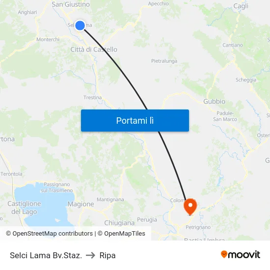 Selci Lama Bv.Staz. to Ripa map