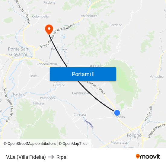 V.Le (Villa Fidelia) to Ripa map