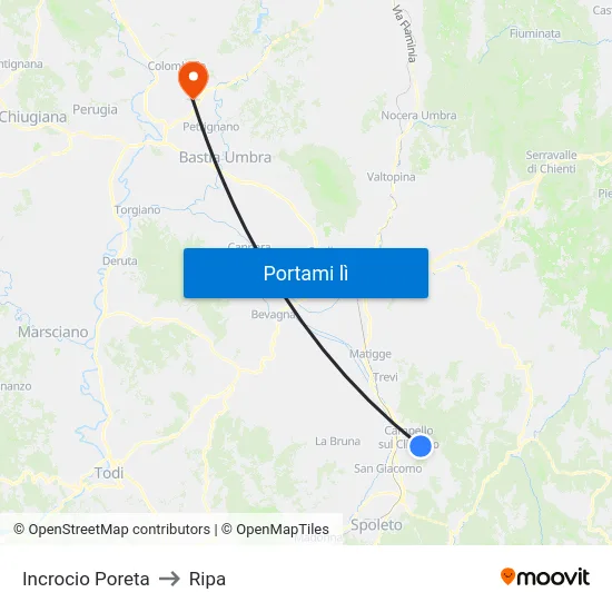 Incrocio Poreta to Ripa map