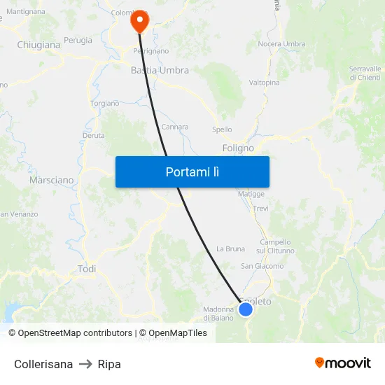 Collerisana to Ripa map
