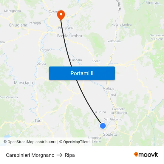 Carabinieri Morgnano to Ripa map