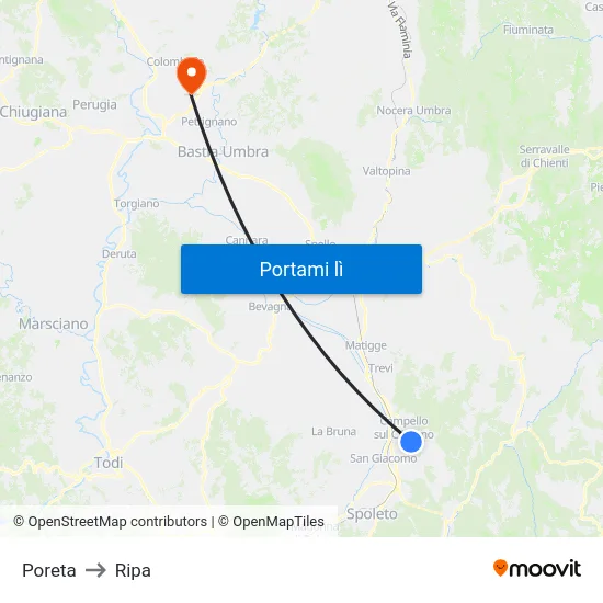 Poreta to Ripa map