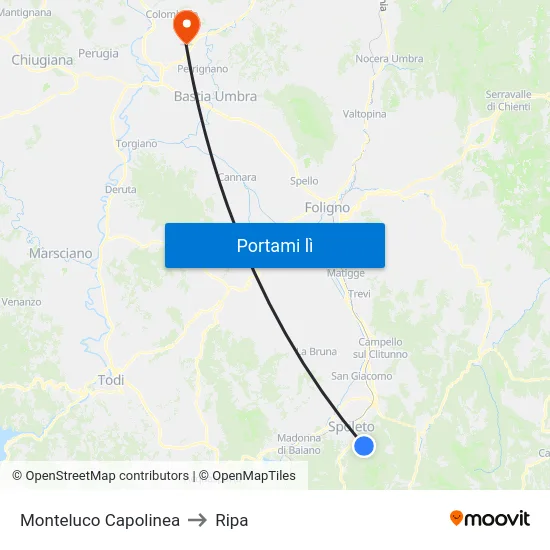 Monteluco Capolinea to Ripa map