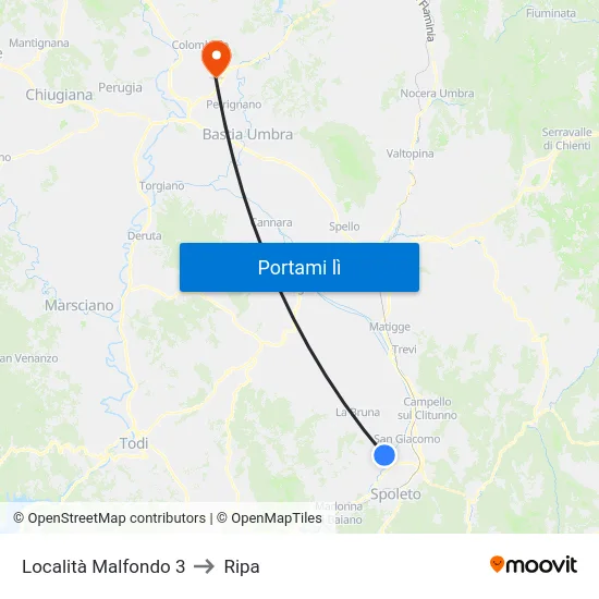 Località Malfondo 3 to Ripa map
