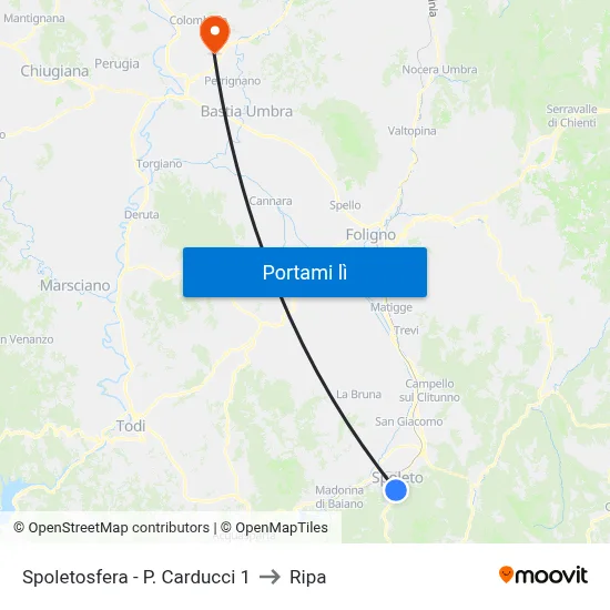 Spoletosfera - P. Carducci 1 to Ripa map