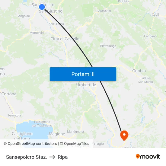 Sansepolcro Staz. to Ripa map