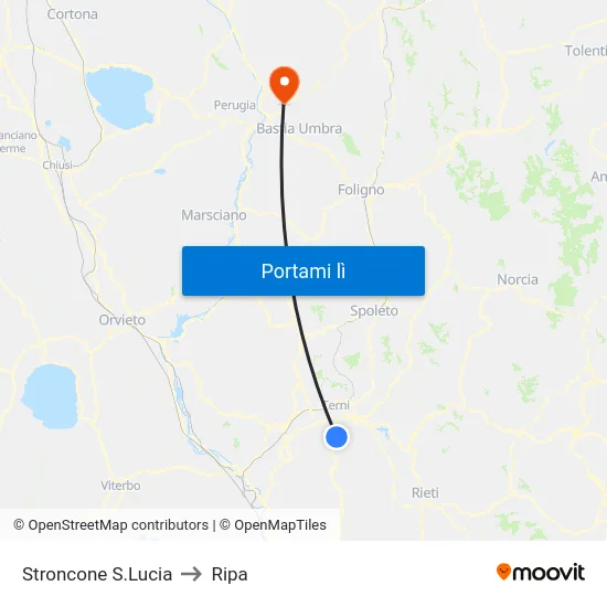 Stroncone S.Lucia to Ripa map