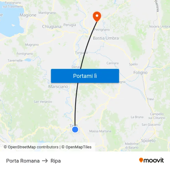 Porta Romana to Ripa map