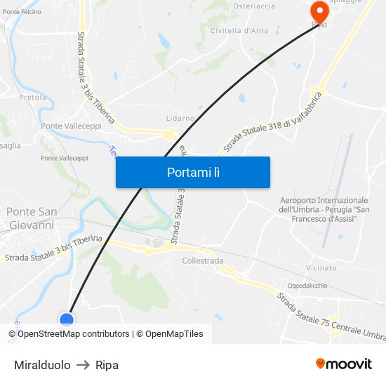 Miralduolo to Ripa map