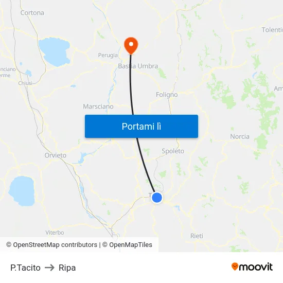P.Tacito to Ripa map