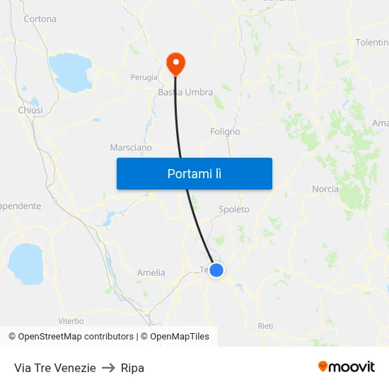 Via Tre Venezie to Ripa map