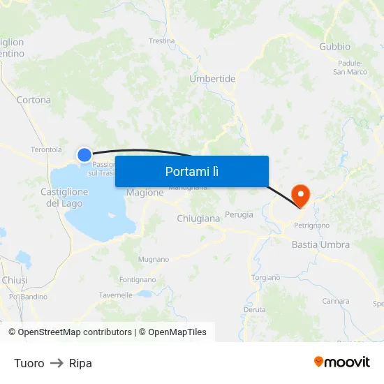 Tuoro to Ripa map