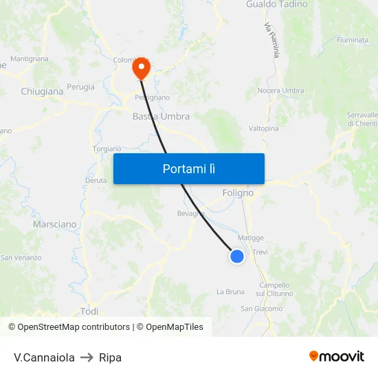 V.Cannaiola to Ripa map