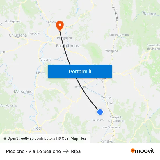Picciche - Via Lo Scalone to Ripa map
