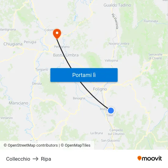 Collecchio to Ripa map
