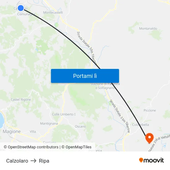 Calzolaro to Ripa map