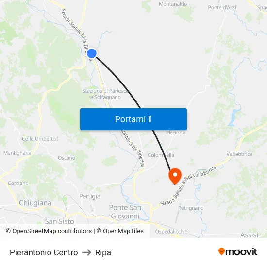 Pierantonio Centro to Ripa map