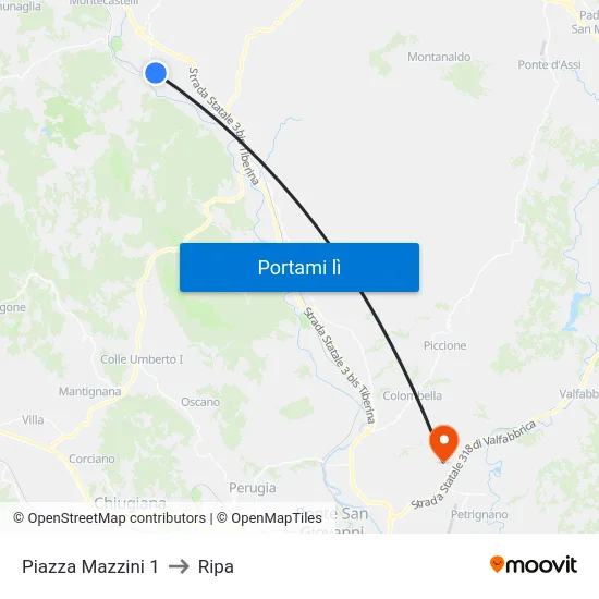 Piazza Mazzini 1 to Ripa map