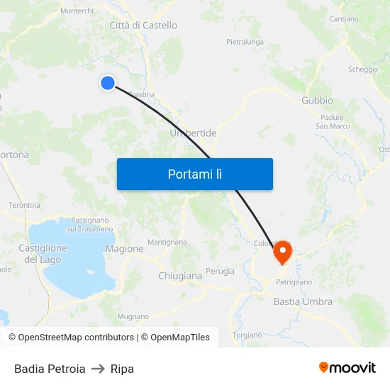 Badia Petroia to Ripa map