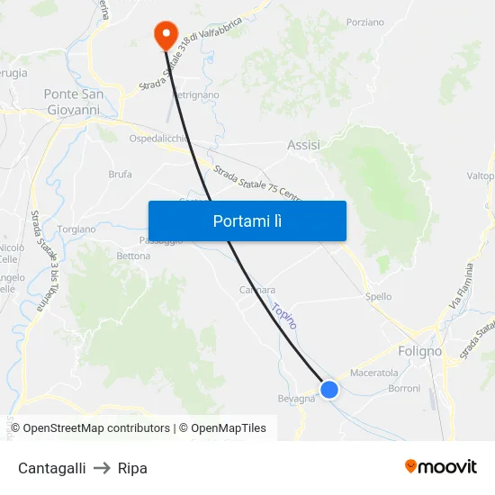 Cantagalli to Ripa map