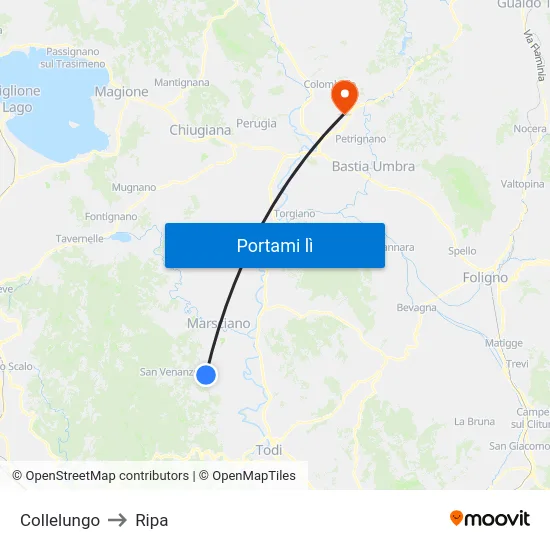 Collelungo to Ripa map