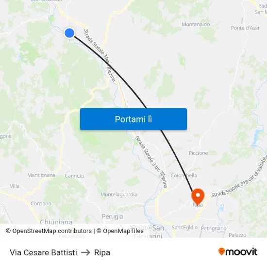 Via Cesare Battisti to Ripa map