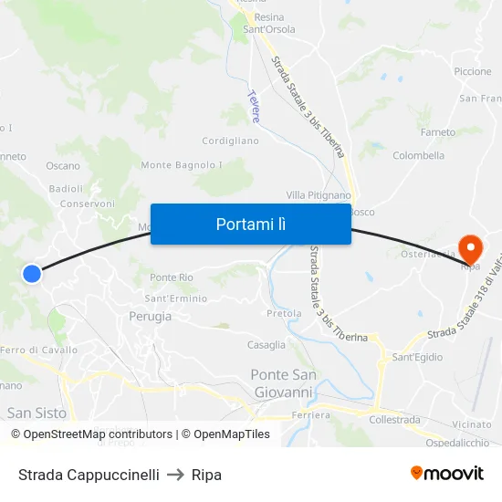 Strada Cappuccinelli to Ripa map