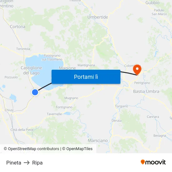 Pineta to Ripa map